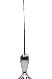 Lámpara HERDA H355, colgante, metal, cristal plateado