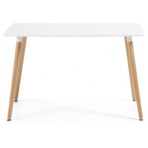 Mesa NURY, madera, tapa lacada blanca, 120 x 80 cms