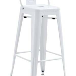Taburete TOL R1 EK, apilable, acero, blanco