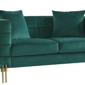 Sofá LARIOS, 2 plazas, tejido velvet verde oscuro 42