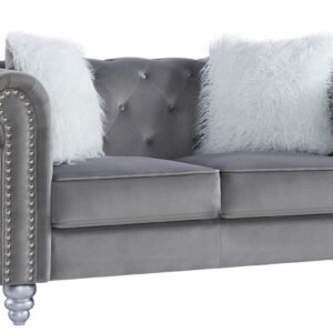 Sofá CHESTER STYLE, 2 plazas, tapizado velvet gris 27