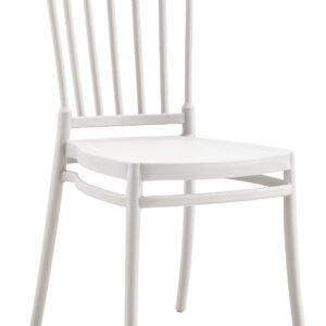 Silla MILOS NEW, apilable, tratamiento anti UV, polipropileno blanco