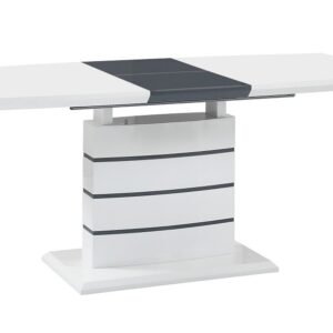 Mesa CHAMBERY, extensible, lacada blanca, 140 ~ 180 x 80 cms