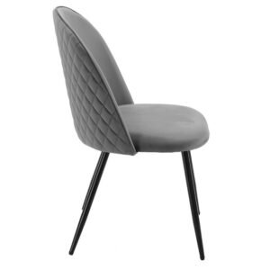 Silla MAGDA NEW, metal, tapizado velvet gris