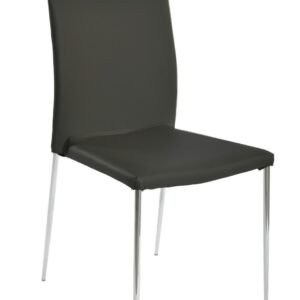Silla INMA, apilable, metal, similpiel negra