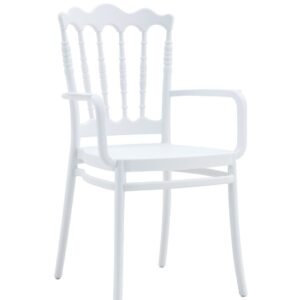 Sillón WEDDING, apilable, polipropileno blanco