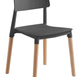 Silla CROSCAT (SU), madera, polipropileno gris oscuro