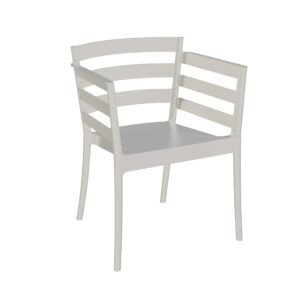 Sillón SALERNO, apilable, polipropileno gris pálido
