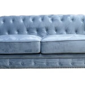 Sofá CHESTER PREMIUM, 2 plazas, tapizado velvet dusky azul