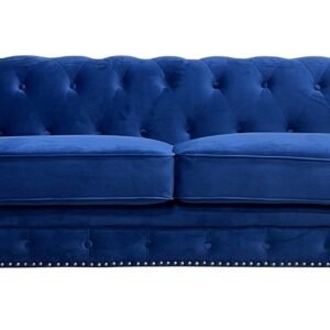 Sofá CHESTER PREMIUM, 3 plazas, tapizado velvet azul navy