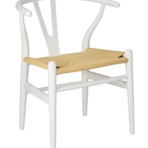 Silla WISH, madera de haya, blanca, fibra trenzada