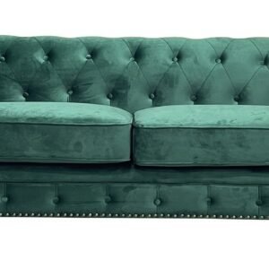 Sofá CHESTER PREMIUM, 3 plazas, tapizado velvet esmeralda