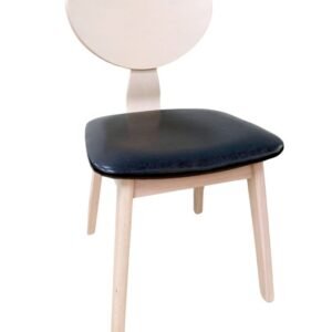 Silla DUBLIN, contrachapado de madera de hevea, natural, similpiel negra