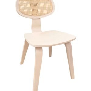 Silla CORBEL, contrachapado de madera de hevea, rejilla, acabado natural