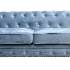 Sofá CHESTER PREMIUM, 3 plazas, tapizado velvet dusky azul