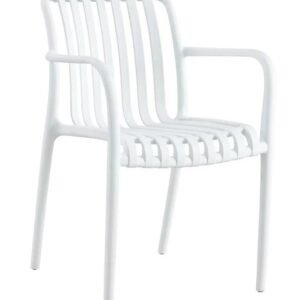 Sillón SALER, apilable, polipropileno blanco