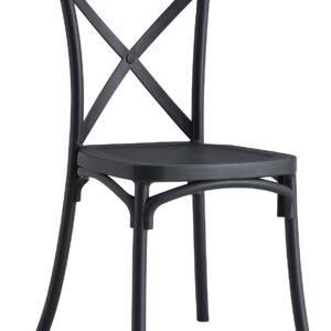 Silla CORFÚ, apilable, tratamiento anti UV, polipropileno antracita