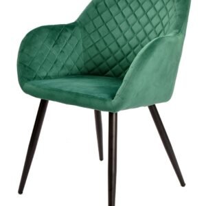 Sillón ROLANDO, metal, tapizado velvet 56 verde oscuro