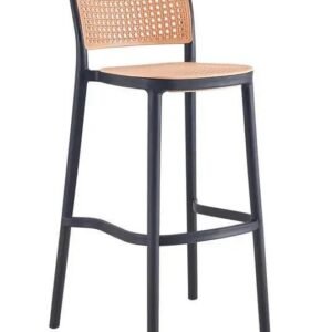 Taburete FUNCHAL, apilable, polipropileno negro y beige