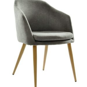 Sillón LART, metal, tapizado tejido linen gris oscuro