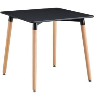 Mesa NURY, madera, tapa lacada negra, 80 x 80 cms