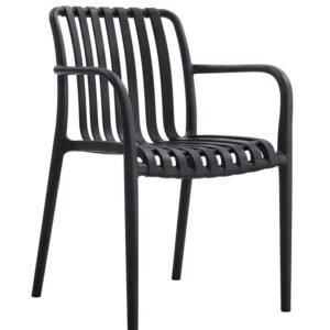 Sillón SALER, apilable, polipropileno negro