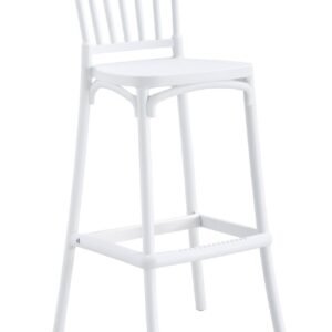 Taburete MILOS, tratamiento anti UV, polipropileno blanco