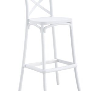 Taburete CORFÚ, tratamiento anti UV, polipropileno blanco