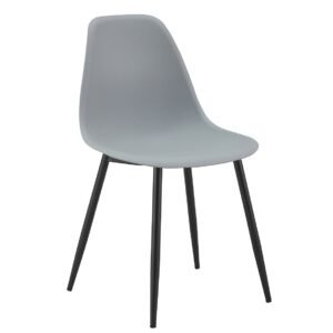 Silla CLUNY, metal negro, polipropileno gris