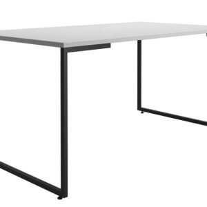 Mesa PORTO 160, metal negro, tapa MDP color blanco, 160 x 90 cms