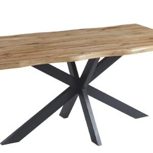 Mesa TOLEDO 180, metal negro, tapa DM bilaminado de 180 x 90 cms