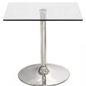 Mesa BERNIE 70C, cromada, cristal templado 70 x 70 cms
