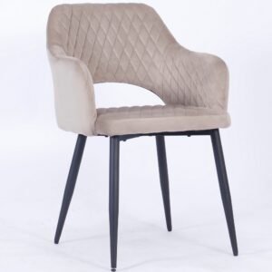 Sillón HONORIO, metal, tapizado velvet 8 marrón visón