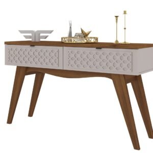 Consola ISIS, MDP matte y blanco roto, 136 x 38 cms