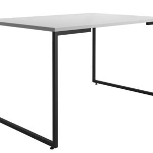 Mesa PORTO 135, metal negro, tapa MDP color blanco, 135 x 90 cms