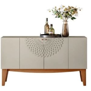 Buffet JADE, 4 puertas, blanco roto y cedro, 136 cms.