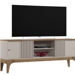 Mueble TV FLORENCIA, blanco roto y cedro, 160 cms.