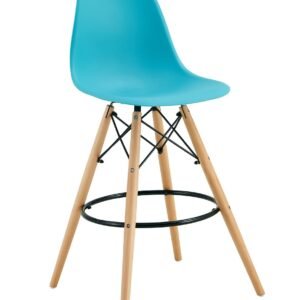 Taburete STAR (SU), madera, carcasa turquesa