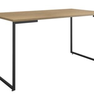 Mesa PORTO 160, metal negro, tapa MDP color miel, 160 x 90 cms