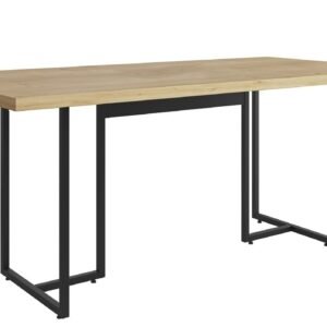 Mesa PRIME 40, metal negro, tapa MDP color natural, 180 x 90 cms