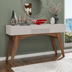 Multifuncional STAR, MDP matte y blanco roto, 136 x 37 cms