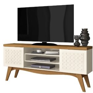 Mueble TV LIZ, blanco roto y coral, 160 cms.