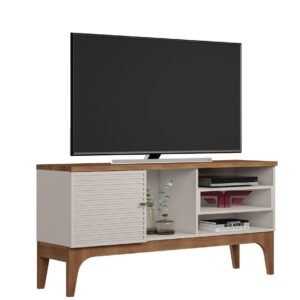Mueble TV VENEZA, blanco roto y matte, 136 cms.