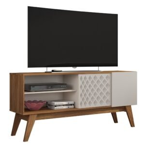 Mueble TV PREMIUM, matte y blanco roto, 150 cms.