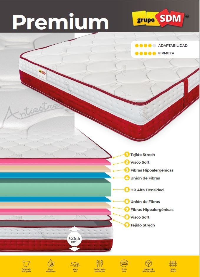 Colchón PREMIUM SDM, 180 x 190 cms - Imagen 2