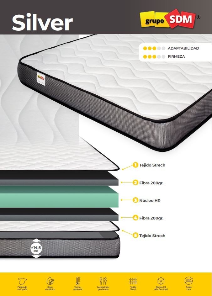 Colchón SILVER SDM, 150 x 190 cms - Imagen 2