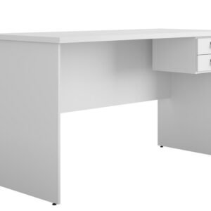 Mesa de oficina ECO, 2 cajones, bilaminado color platino, 150 x 60 cms