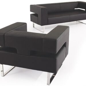 Sillón ADRIANO, similpiel negra