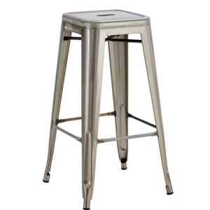 Taburete TOL EK BRUSHED, acero, plata
