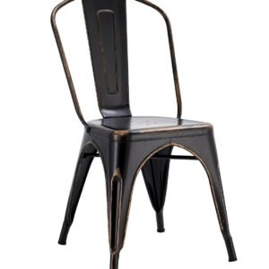 Silla TOL EK VINTAGE, acero, negra